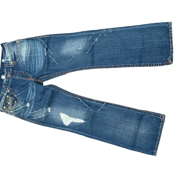 True Religion Jeans Size 36 STRAIGHT BIG T Blue - Picture 3 of 8